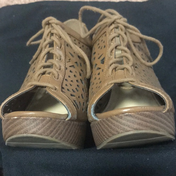 Sbicca  Faux Leather Lace Up Wedges - Picture 5 of 8